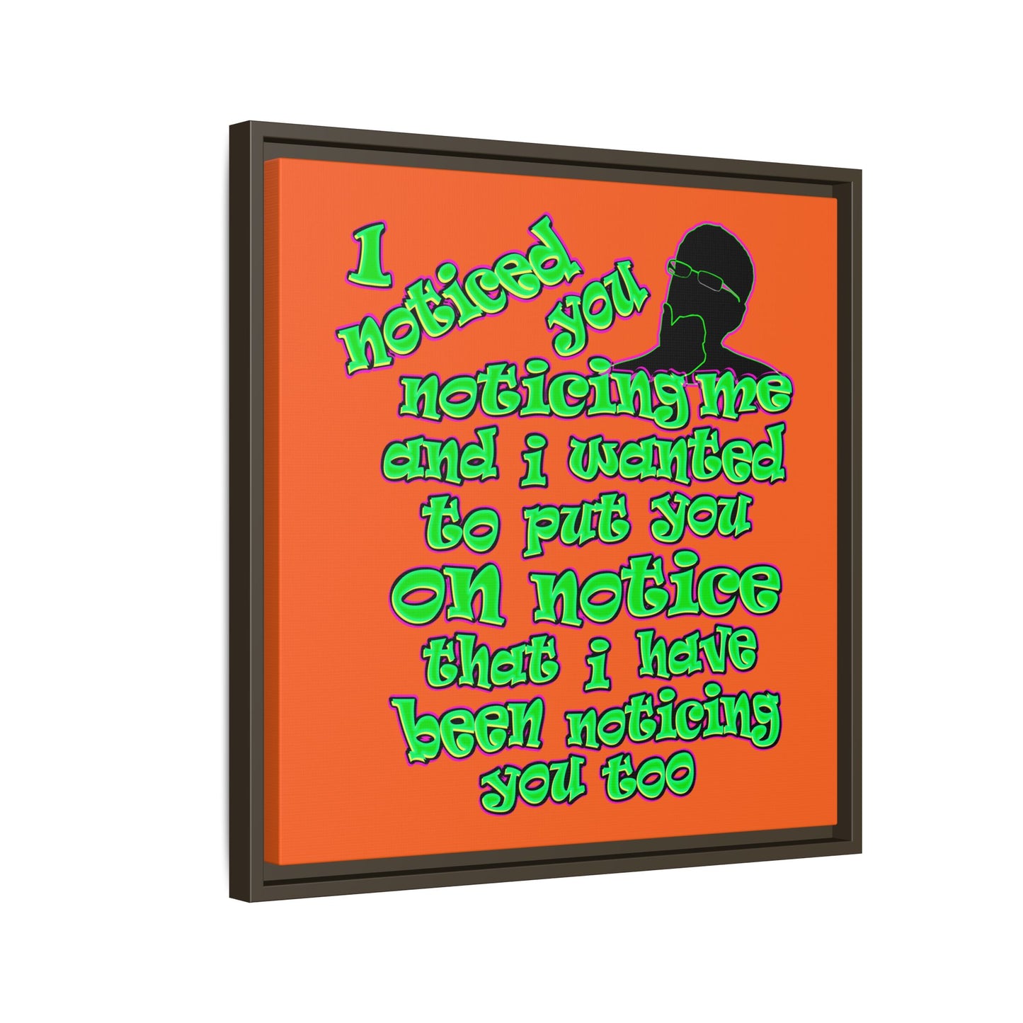noticed you noticing - framed canvas art (orange)