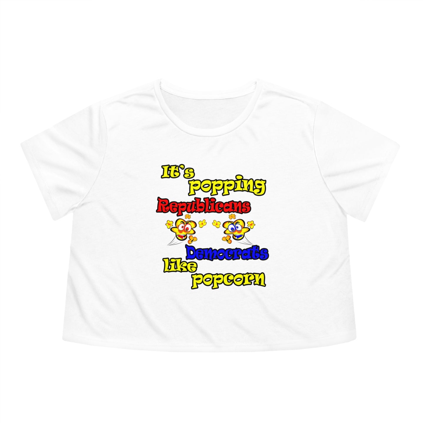 popping like popcorn - Women's Flowy Cropped Tee
