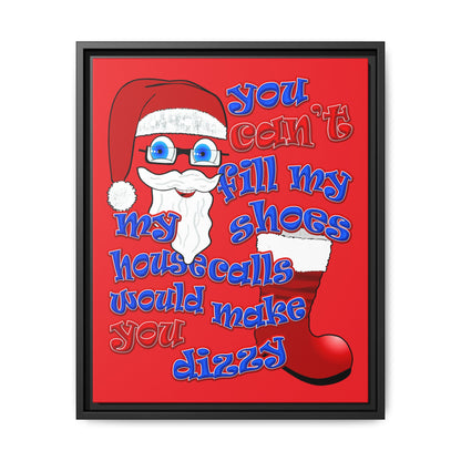 santa's shoes - framed canvas art (red)