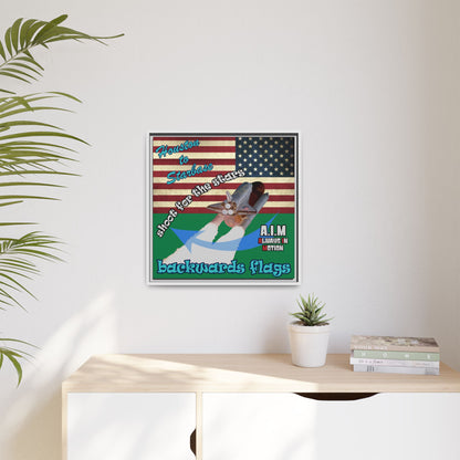 shoot for the stars - framed canvas art (dark green)