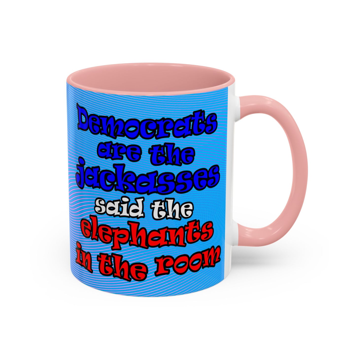 donkeys and elephants - Accent Mug (light blue-purple wave)