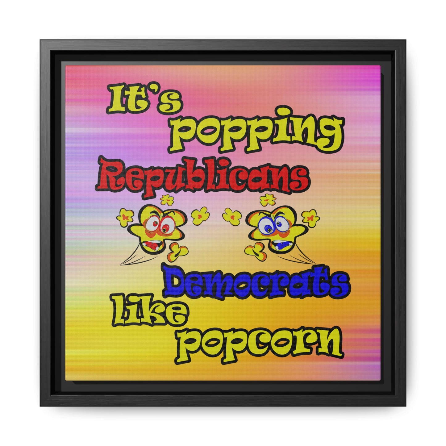 popping like popcorn - framed canvas art (color blur)