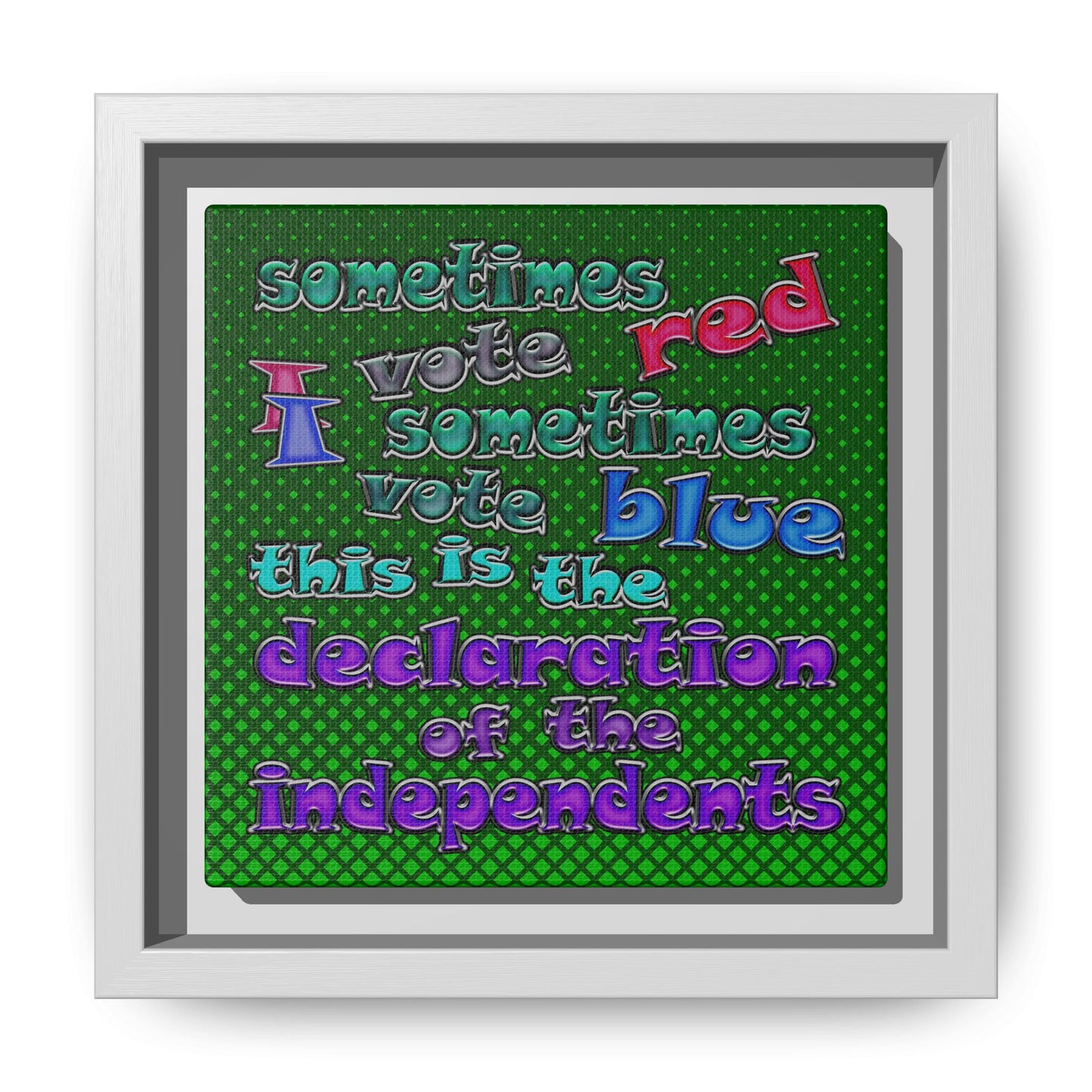 declaration of the independents - framed canvas art (logo green)