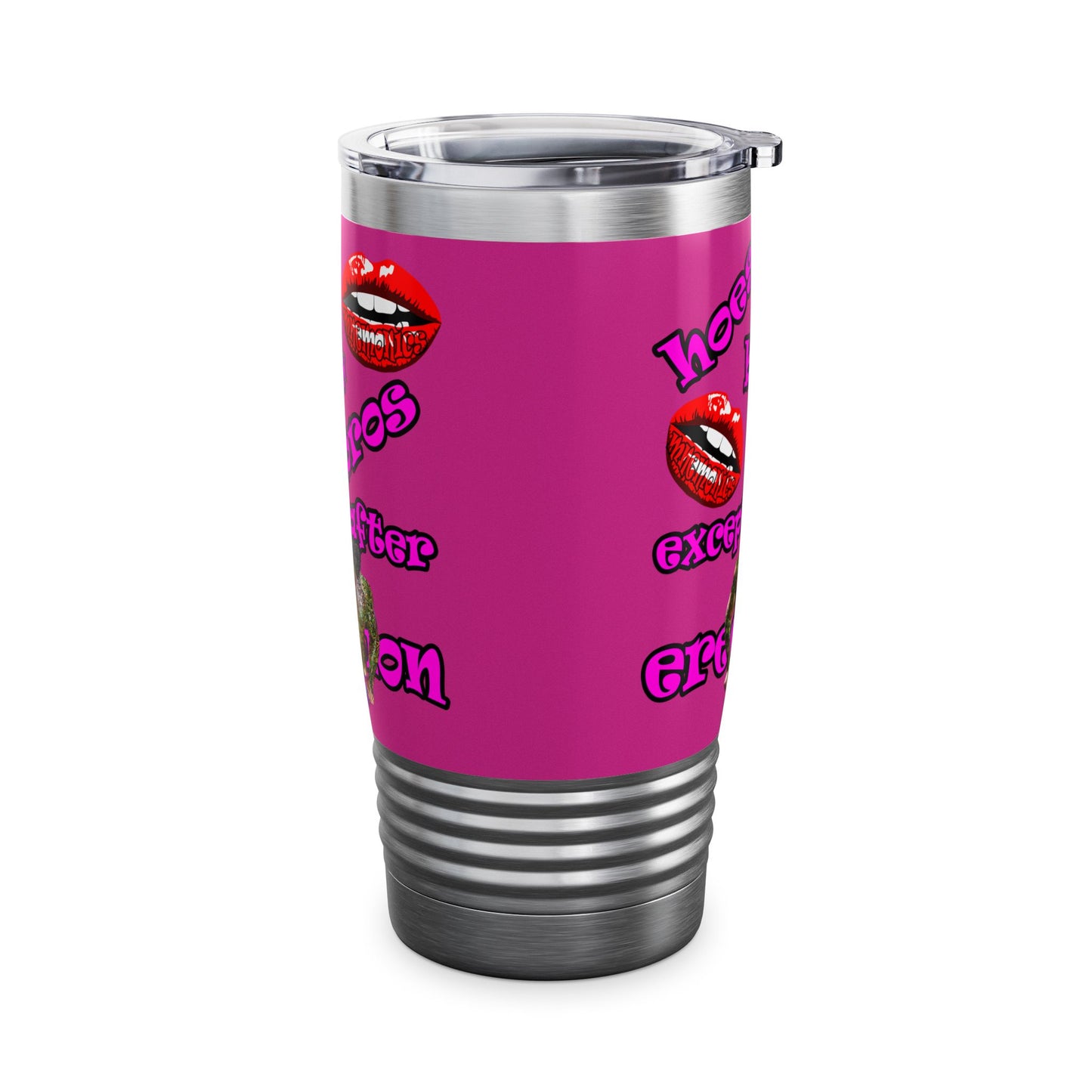 hoes b4 bros - Ringneck Tumbler, 20oz (pink)