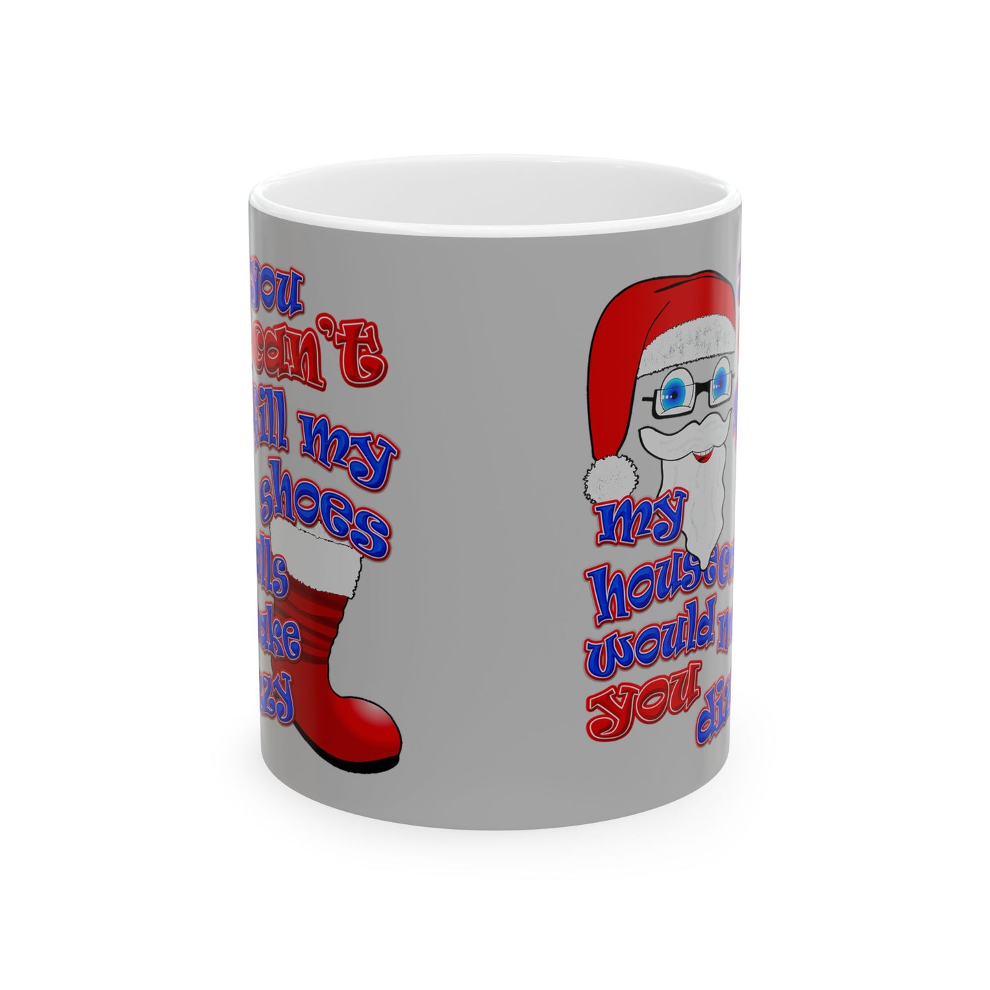 santa's shoes - White Mug (light grey)