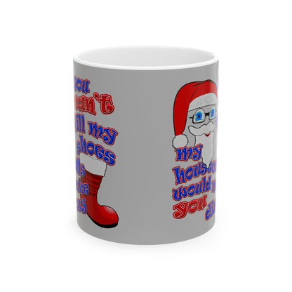 santa's shoes - White Mug (light grey)