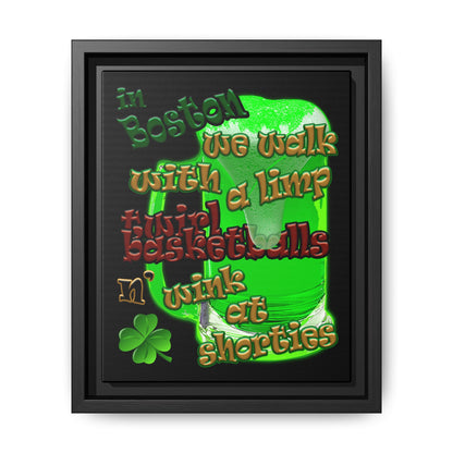 celtics logo - framed canvas art (black)