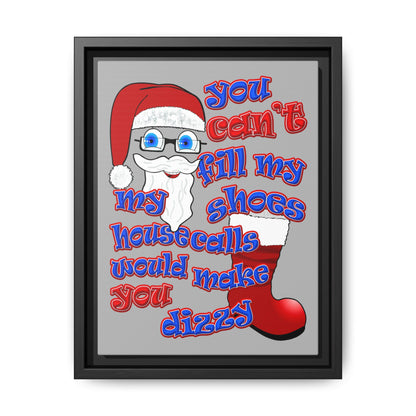 santa's shoes - framed canvas art (light grey)