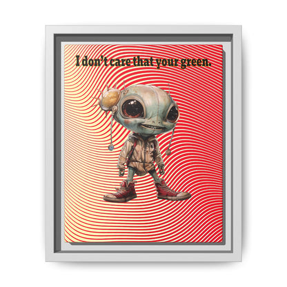 I don't care that your green - framed canvas art (yellow-orange wave)