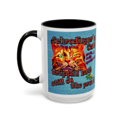 schrodinger's cat - Accent Mug (faded blue)