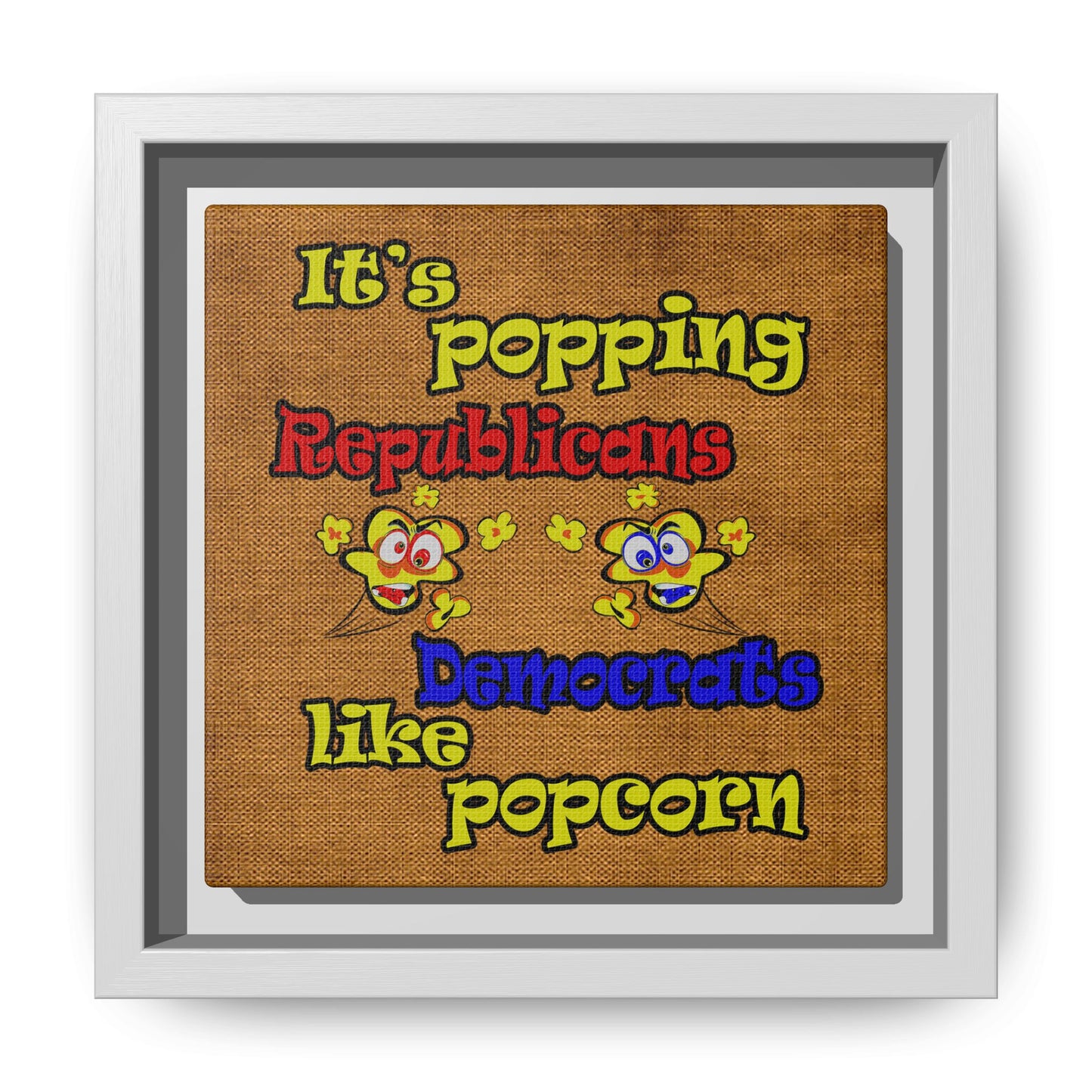 popping like popcorn - framed canvas art (brown papyrus)