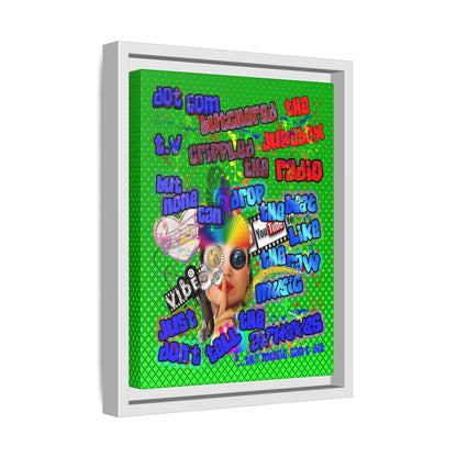 drop the beat - framed canvas art (logo green)