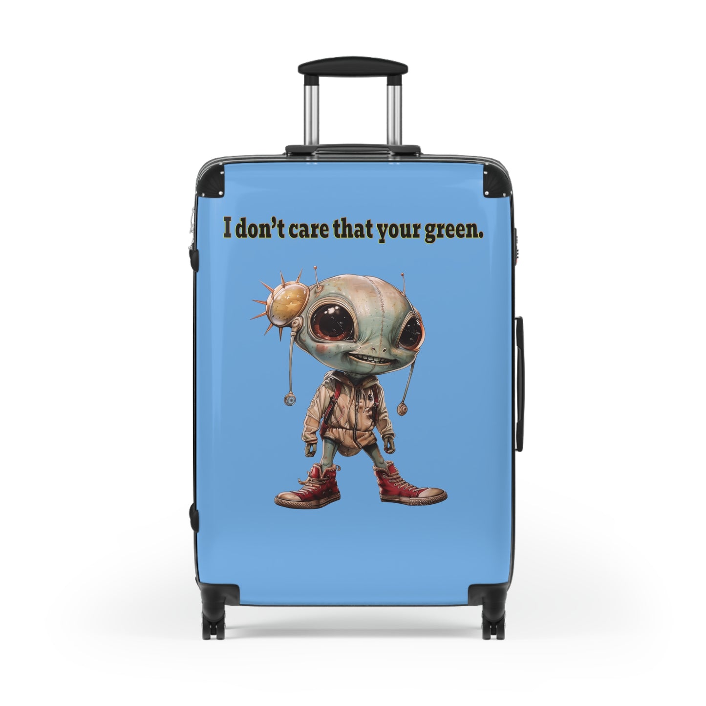 I don't care that your green - Suitcase (light blue)