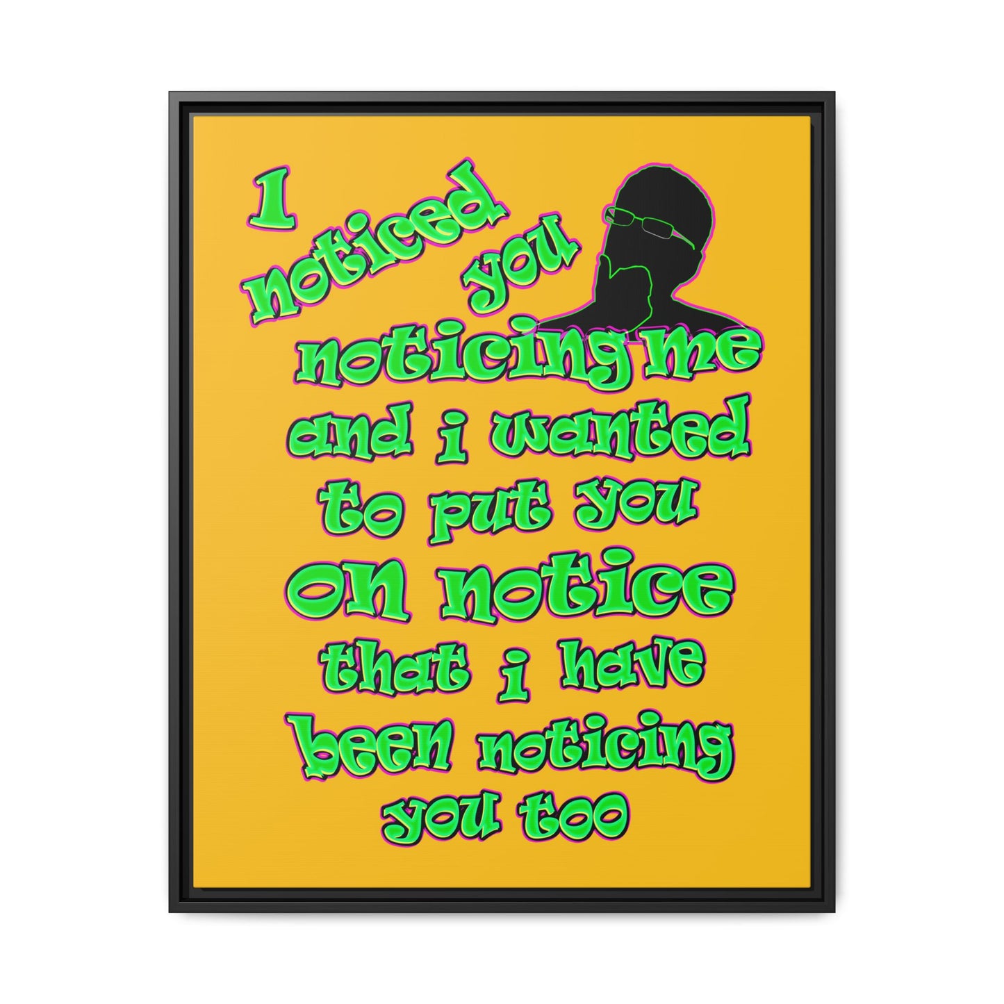 noticed you noticing - framed canvas art (yellow)