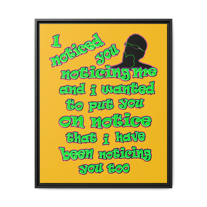 noticed you noticing - framed canvas art (yellow)