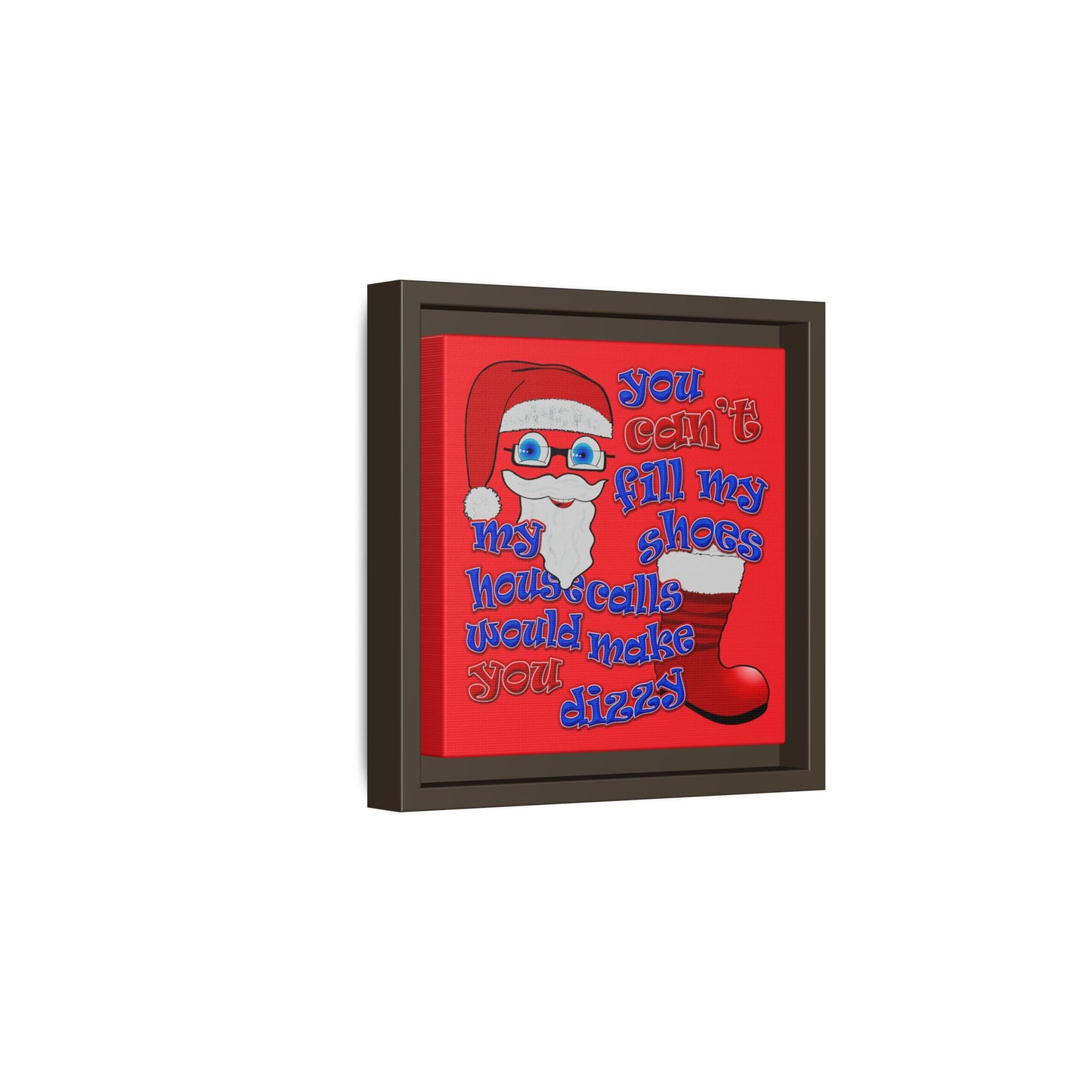 santa's shoes - framed canvas art (red)