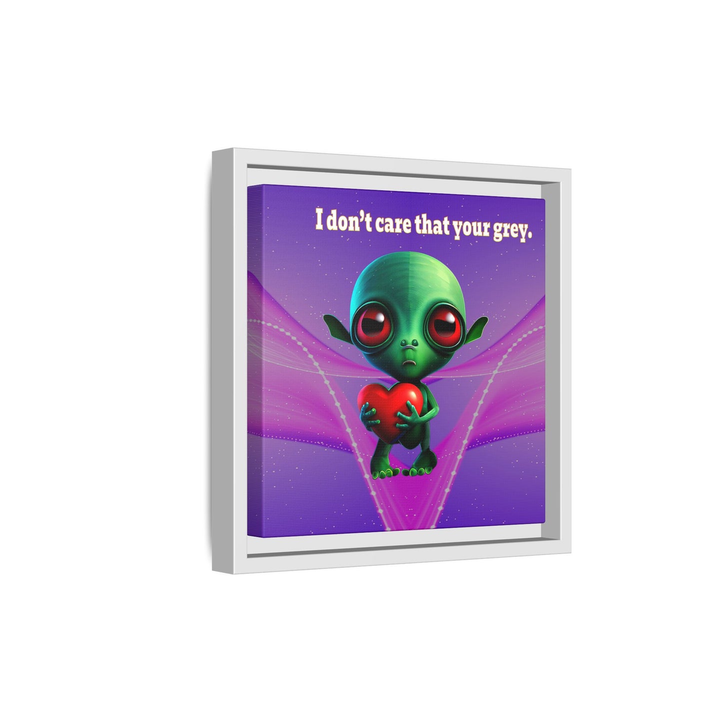 I don't care that your grey - framed canvas art (purple-pink wave)