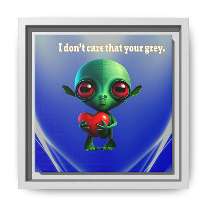 I don't care that your grey - framed canvas art (blue-white wave)