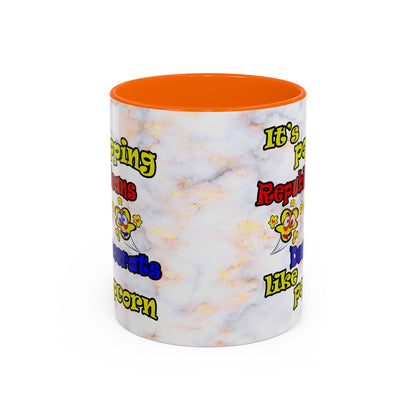 popping like popcorn - Accent Mug (white marble)