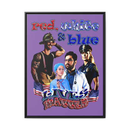 rw&b lives matter - framed canvas art (light purple)