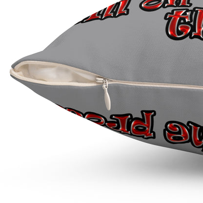 schrodinger's cat - Spun Polyester Square Pillow - (grey)