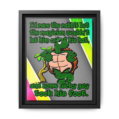 turtle race - framed canvas art (rainbow split)