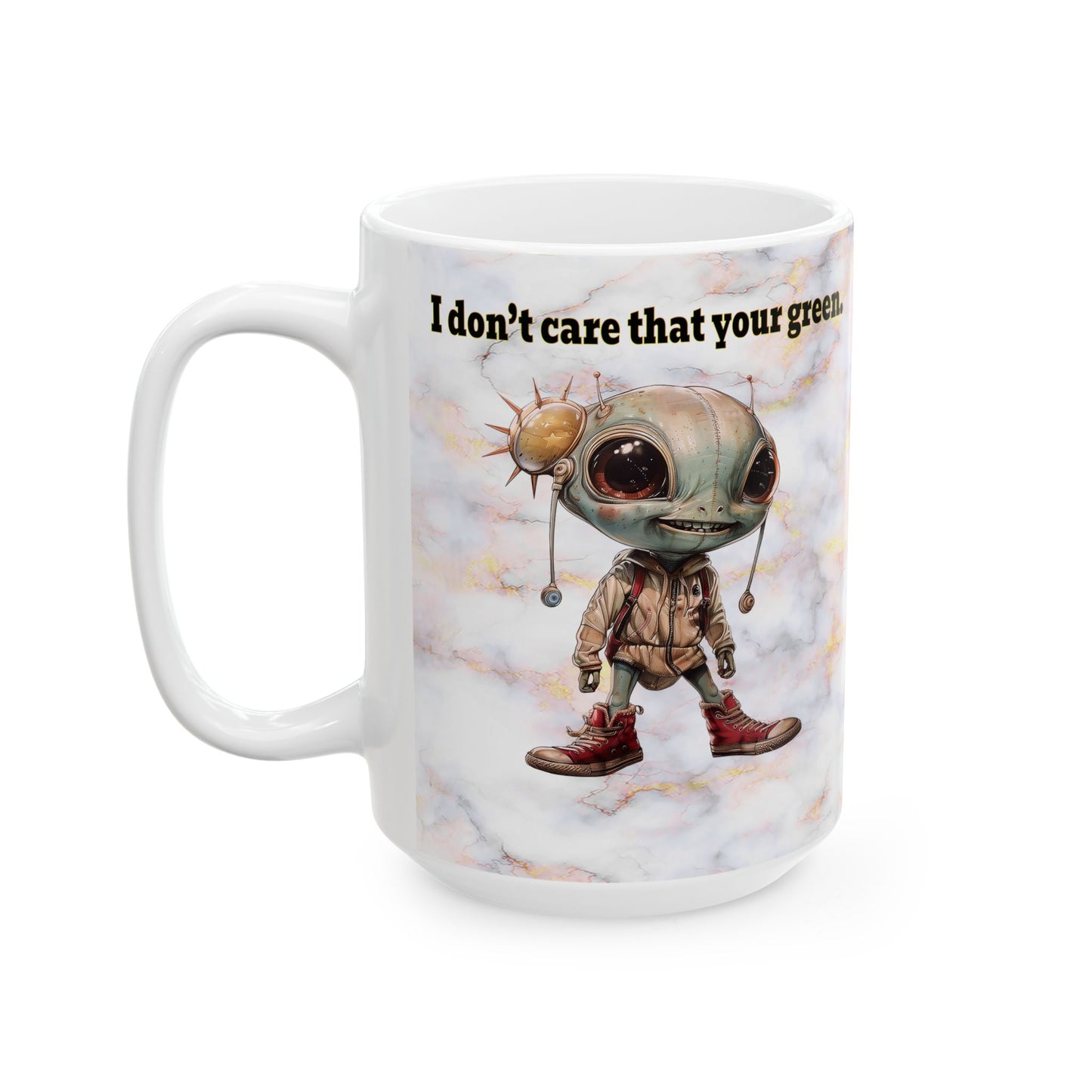 I don't care that your grey - White Mug (white marble)