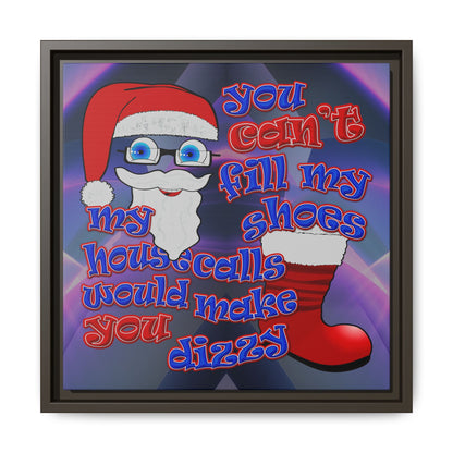 santa's shoes - framed canvas art (grey-pink wave)