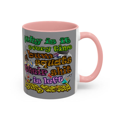 the bum's shit - Accent Mug (grey)