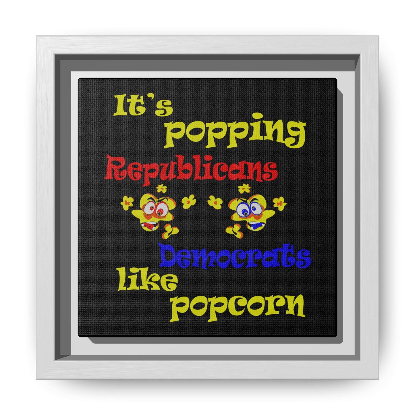 popping like popcorn - framed canvas art (black)