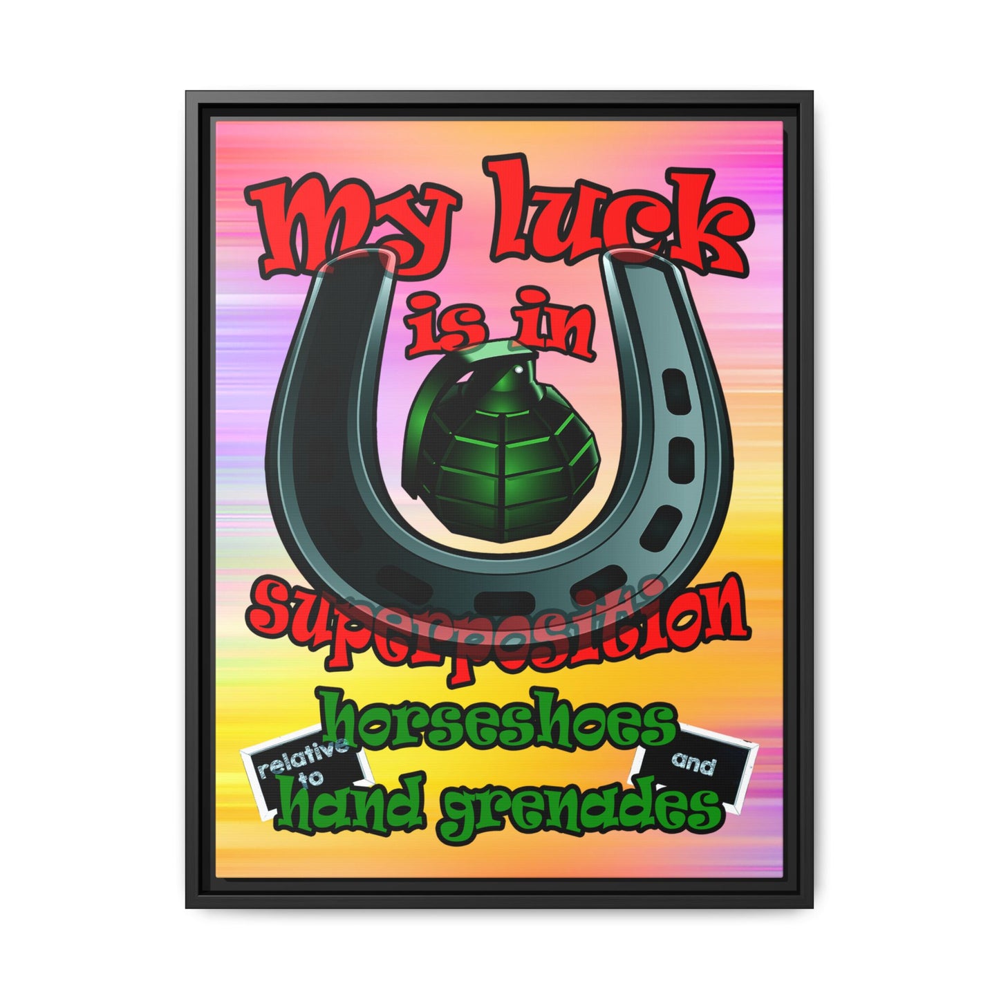 my luck - framed canvas art (color blur)