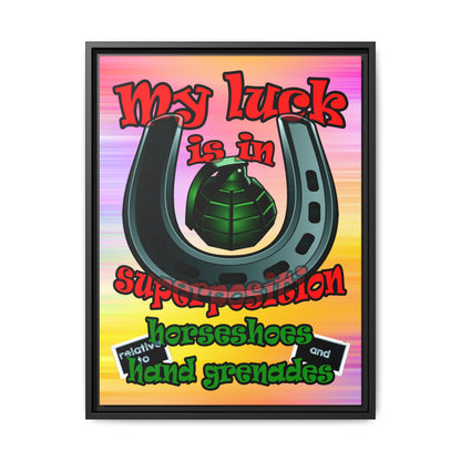 my luck - framed canvas art (color blur)