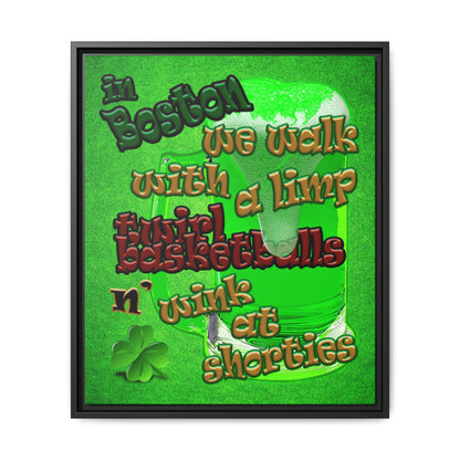celtics logo - framed canvas art (green turf)