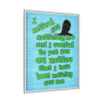 noticed you noticing - framed canvas art (faded blue)