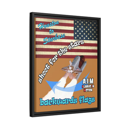 shoot for the stars - framed canvas art (light brown)