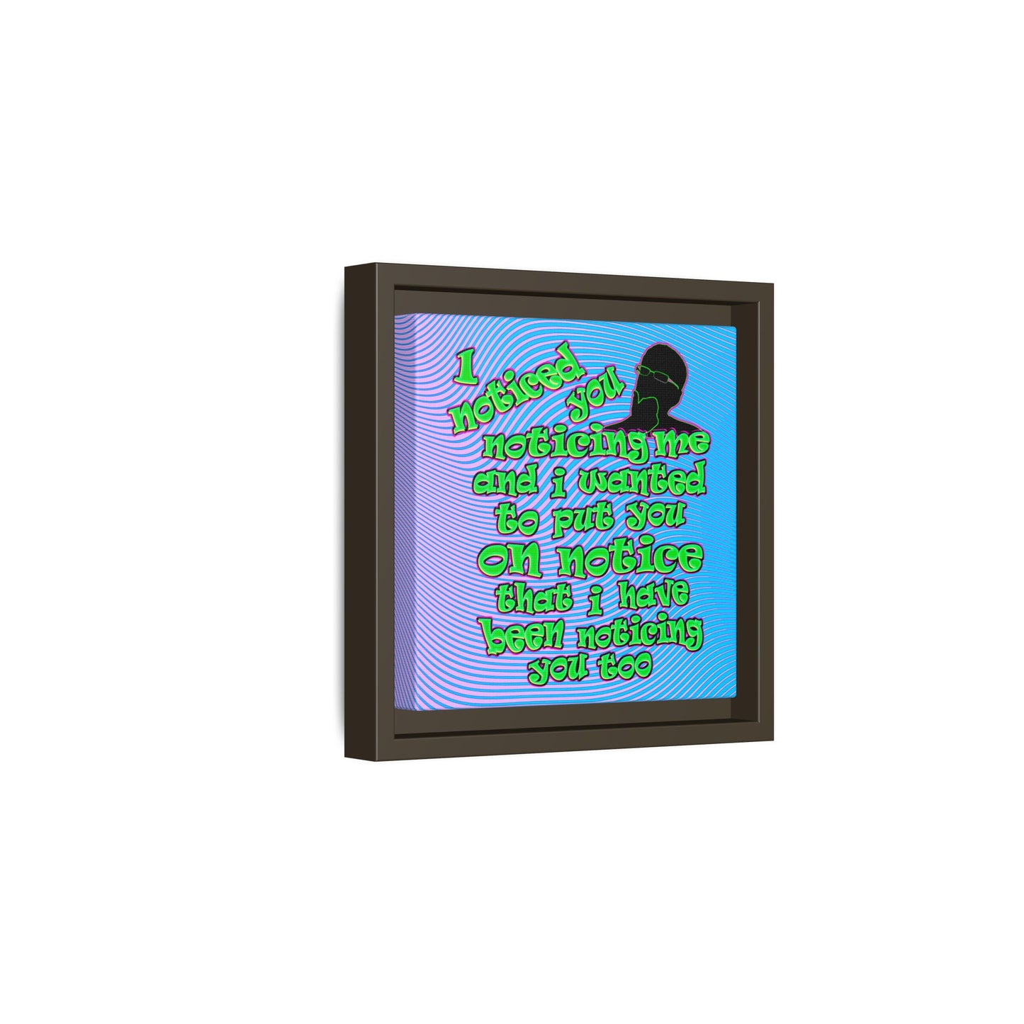 noticed you noticing - framed canvas art (light blue-purple wave)