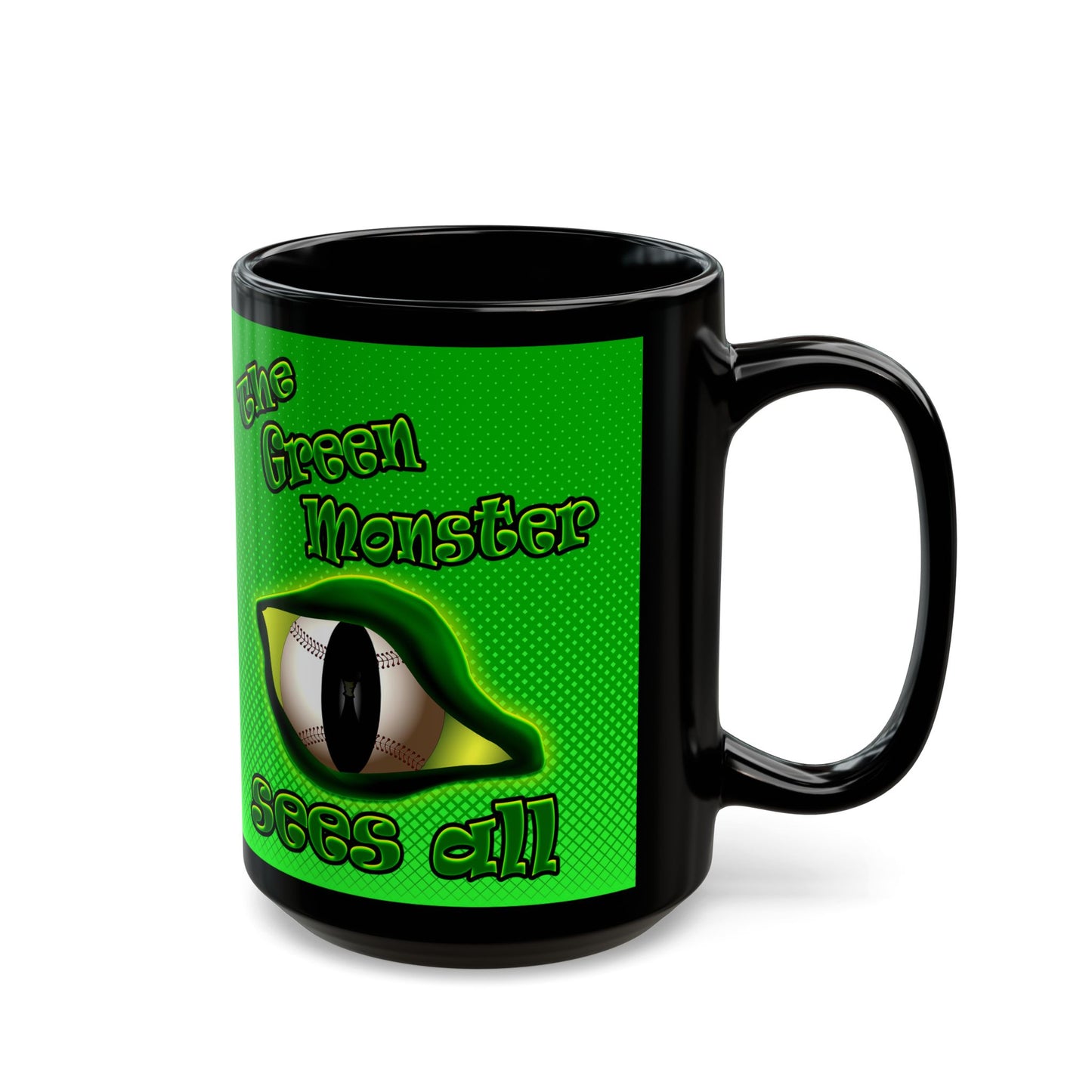 green monster - Black Mug (logo green)