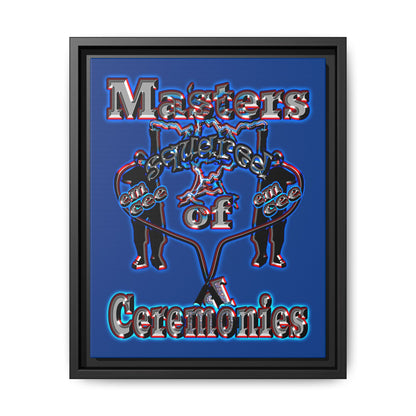 em cee squared - framed canvas art (dark blue)
