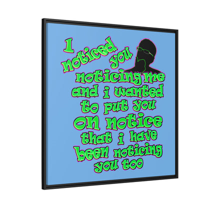 noticed you noticing - framed canvas art (light blue)