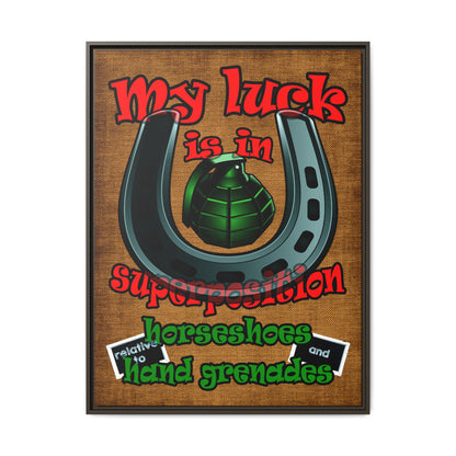 my luck - framed canvas art (brown papyrus)