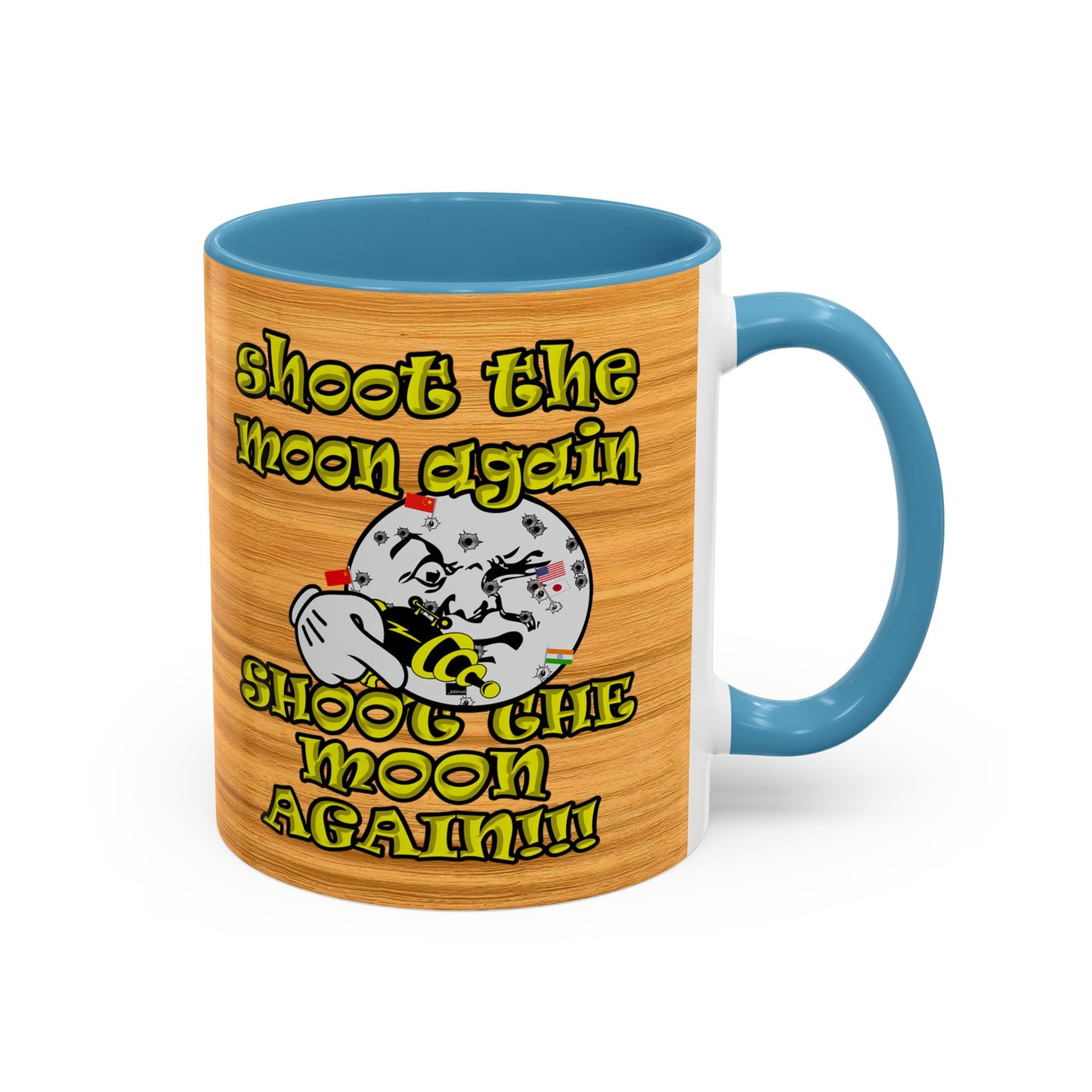 shoot the moon again - Accent Mug (butterscotch wood finish)