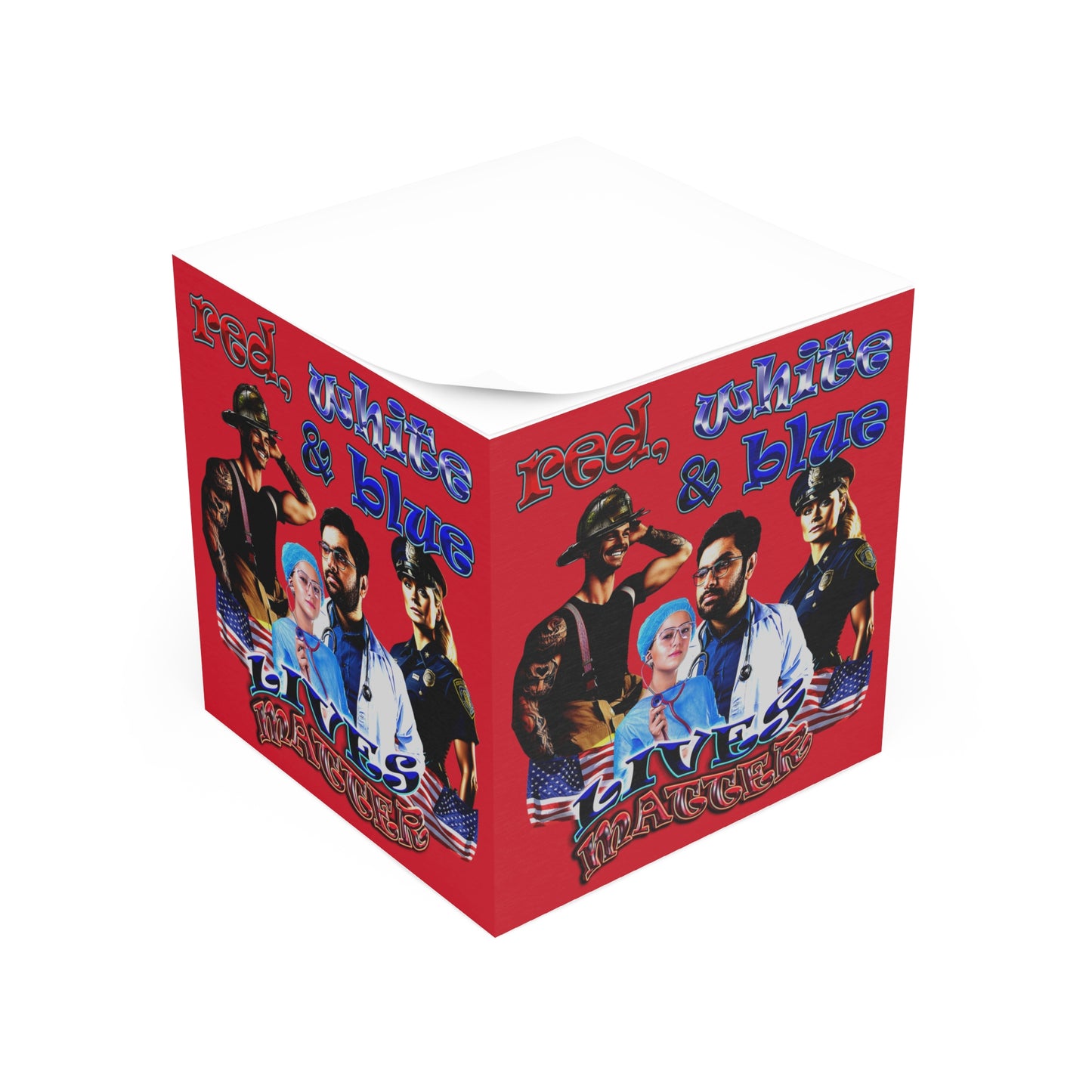 rw&b lives matter - note cube (dark red)