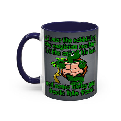 turtle race - Accent Mug (grey-light grey)