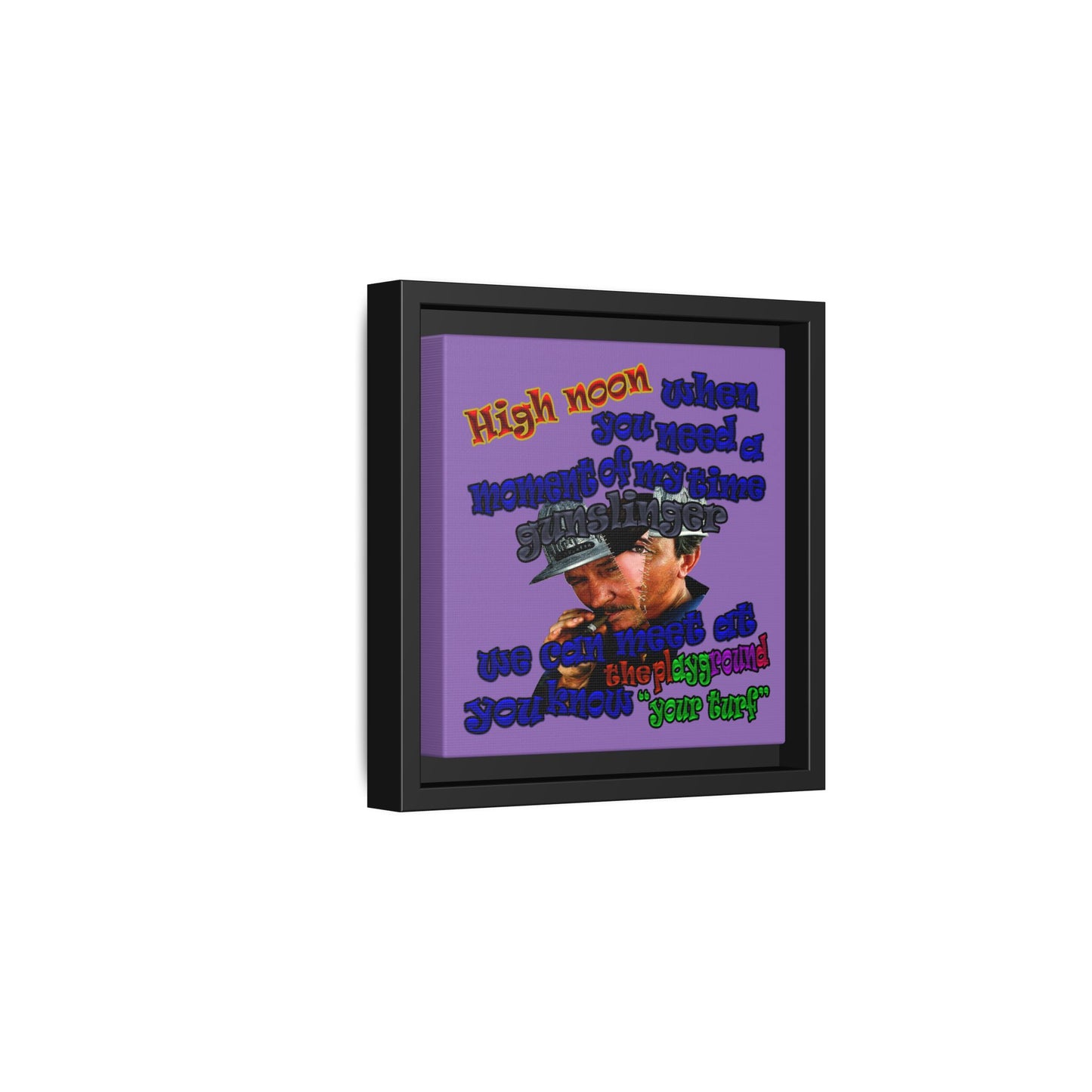high noon - framed canvas art (light purple)