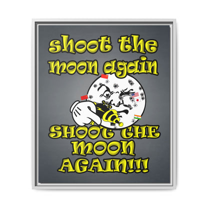 shoot the moon again - framed canvas art (grey-light grey)