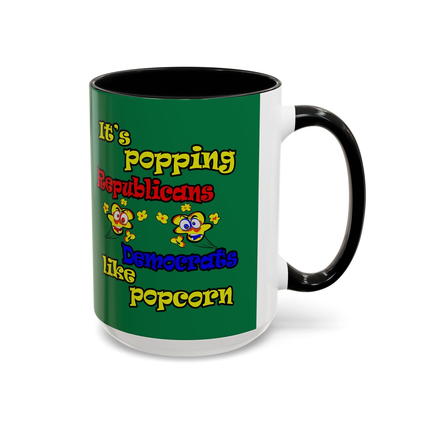 popping like popcorn - Accent Mug (dark green)