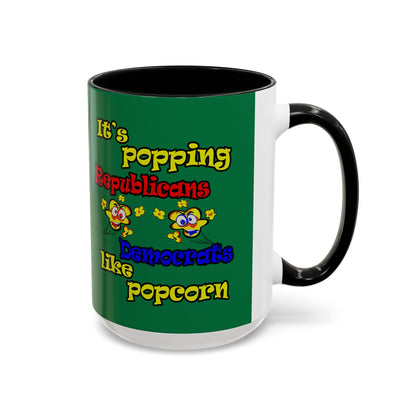 popping like popcorn - Accent Mug (dark green)