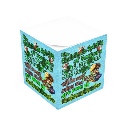 christmas spirits of boston - note cube (faded blue)