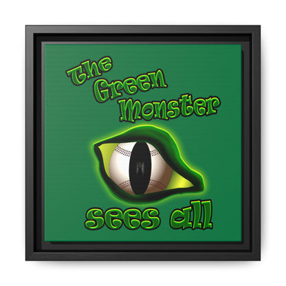 green monster - framed canvas art (dark green)