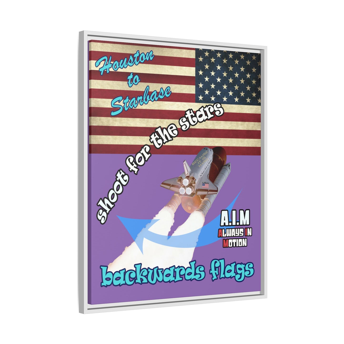 shoot for the stars - framed canvas art (light purple)